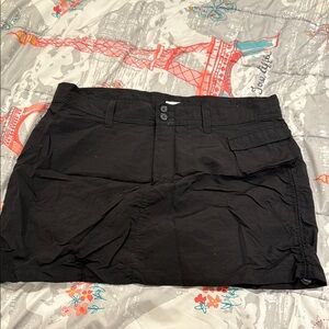Black Button-Up Mini Skirt